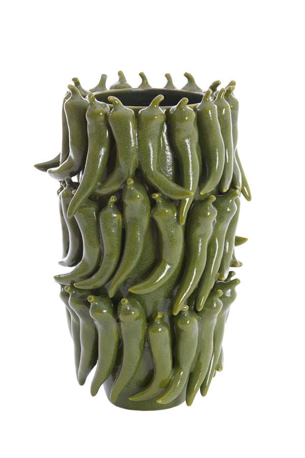Light & Living Accessories Vase deco 26,5x25x39 cm PEPPER ceramics dark green House of Isabella UK