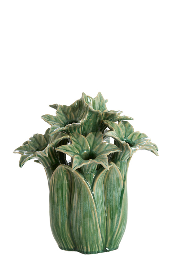 Light & Living Accessories Vase deco 26,5x28 cm SAMPAGA ceramics blue-green House of Isabella UK