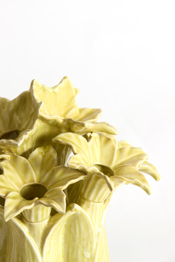 Light & Living Accessories Vase deco 26,5x28 cm SAMPAGA ceramics yellow-green House of Isabella UK