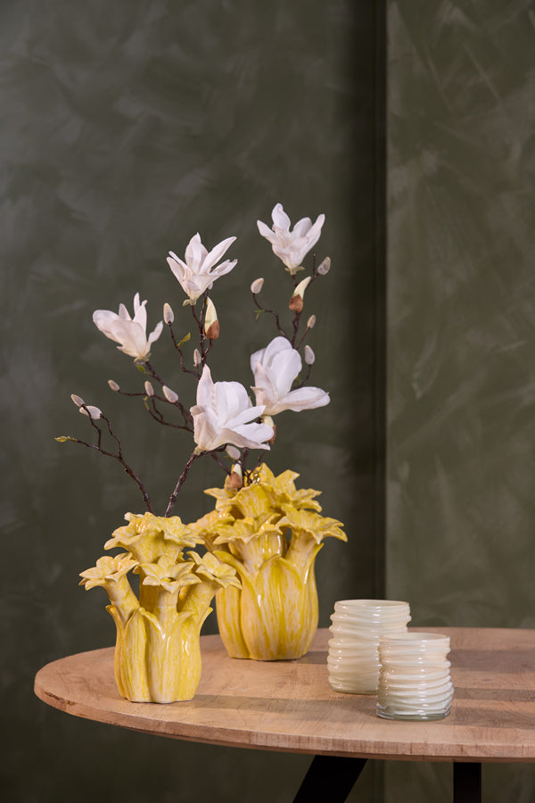 Light & Living Accessories Vase deco 26,5x28 cm SAMPAGA ceramics yellow House of Isabella UK