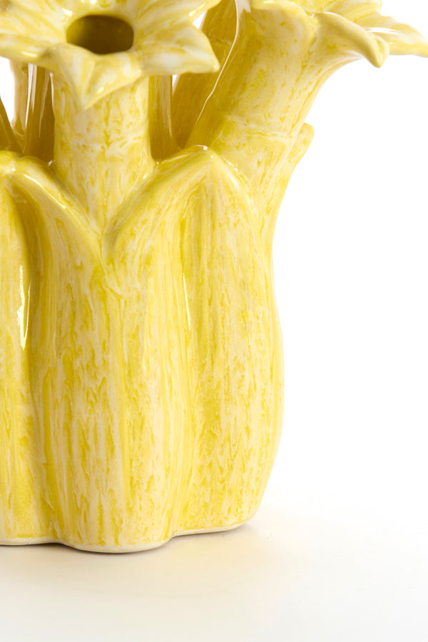 Light & Living Accessories Vase deco 26,5x28 cm SAMPAGA ceramics yellow House of Isabella UK