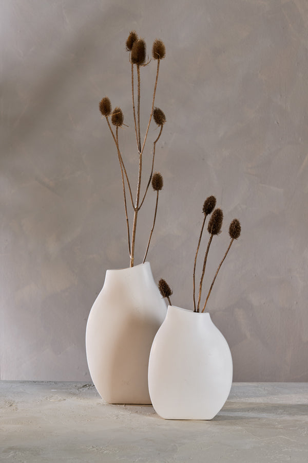 Light & Living Accessories Vase deco 26x11x41,5 cm VOLANO ceramics matt cream House of Isabella UK