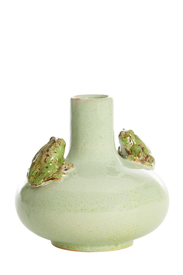 Light & Living Accessories Vase deco 26x25 cm FROG ceramics mint green+green House of Isabella UK