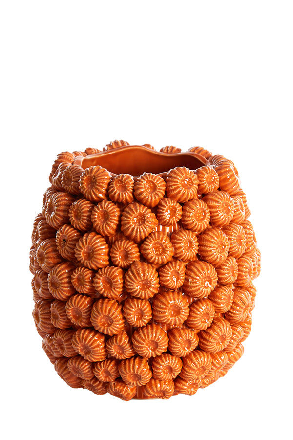 Light & Living Accessories Vase deco 26x26 cm FALIRO ceramics orange House of Isabella UK