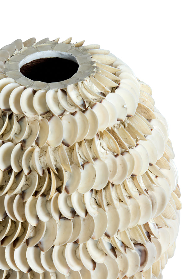 Light & Living Accessories Vase deco 26x27 cm SARRIA bamboo+shell cream House of Isabella UK