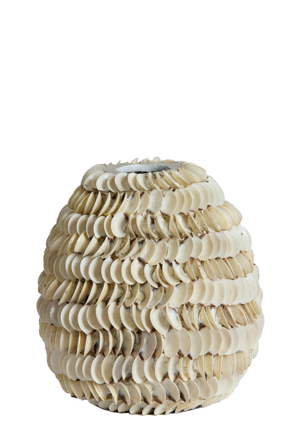 Light & Living Accessories Vase deco 26x27 cm SARRIA bamboo+shell cream House of Isabella UK