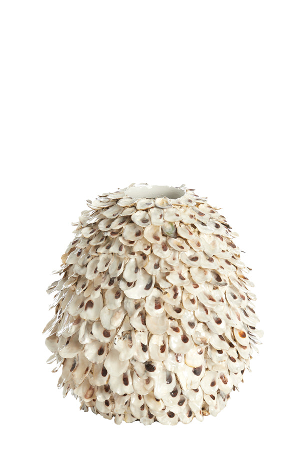 Light & Living Accessories Vase deco 26x27 cm UBATE bamboo+shell cream+brown House of Isabella UK