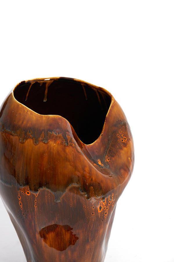 Light & Living Accessories Vase deco 26x35 cm AZURA ceramics dark brown House of Isabella UK