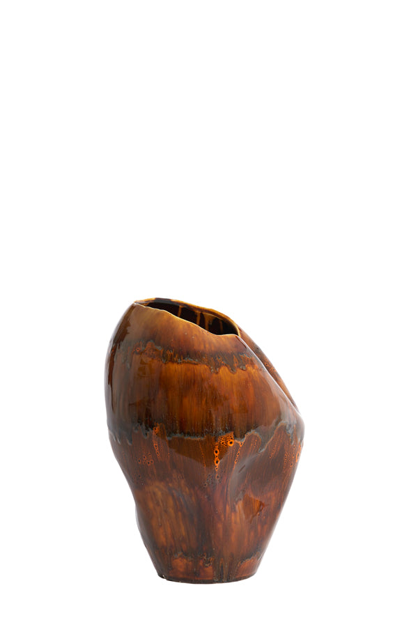 Light & Living Accessories Vase deco 26x35 cm AZURA ceramics dark brown House of Isabella UK