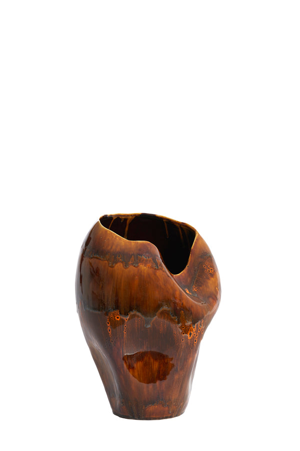 Light & Living Accessories Vase deco 26x35 cm AZURA ceramics dark brown House of Isabella UK