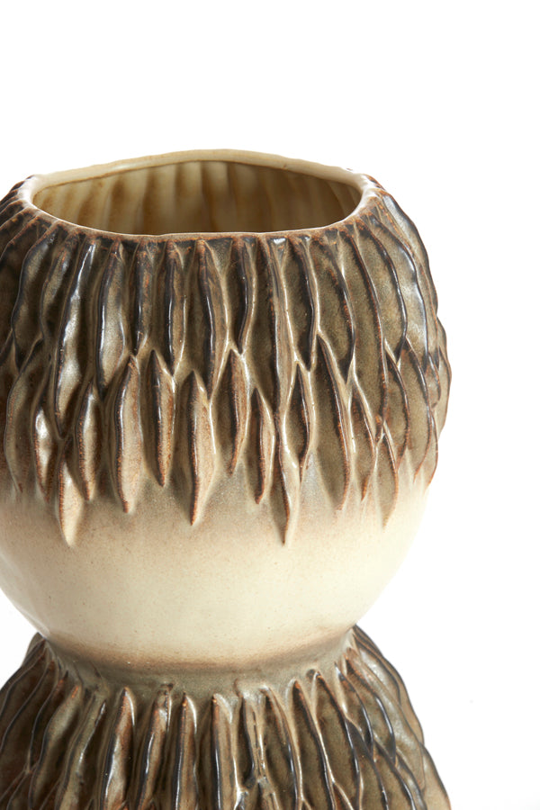 Light & Living Accessories Vase deco 26x55 cm AVERA ceramics cream-brown House of Isabella UK
