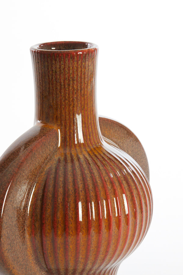 Light & Living Accessories Vase deco 27,5x18,5x31 cm MELNIK ceramics cognac brown House of Isabella UK