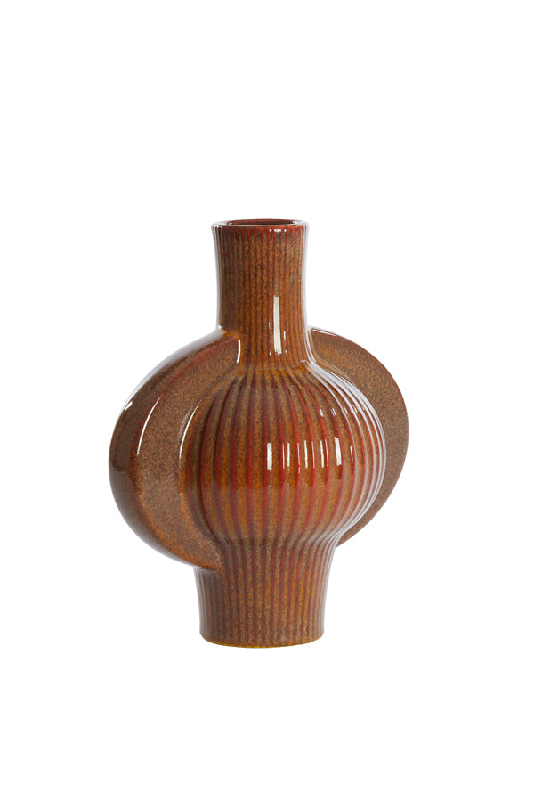 Light & Living Accessories Vase deco 27,5x18,5x31 cm MELNIK ceramics cognac brown House of Isabella UK