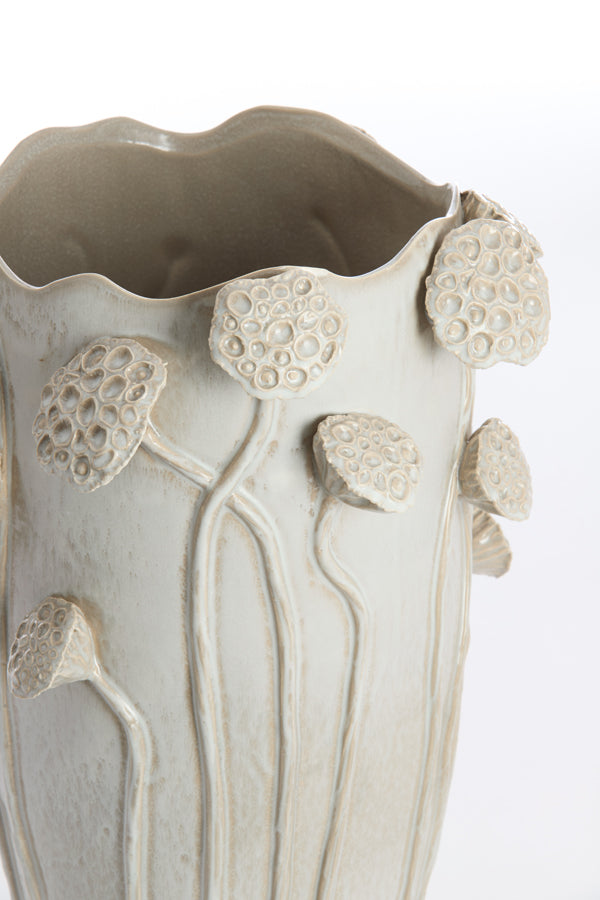 Light & Living Accessories Vase deco 27,5x25,5x35 cm LAVCI ceramics shiny light grey House of Isabella UK