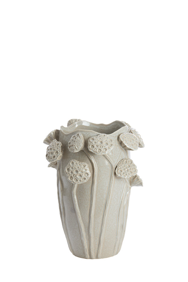 Light & Living Accessories Vase deco 27,5x25,5x35 cm LAVCI ceramics shiny light grey House of Isabella UK