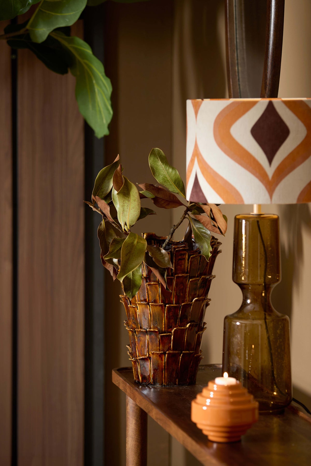 Light & Living Accessories Vase deco 27,5x27x34 cm BANYA ceramics shiny dark brown House of Isabella UK