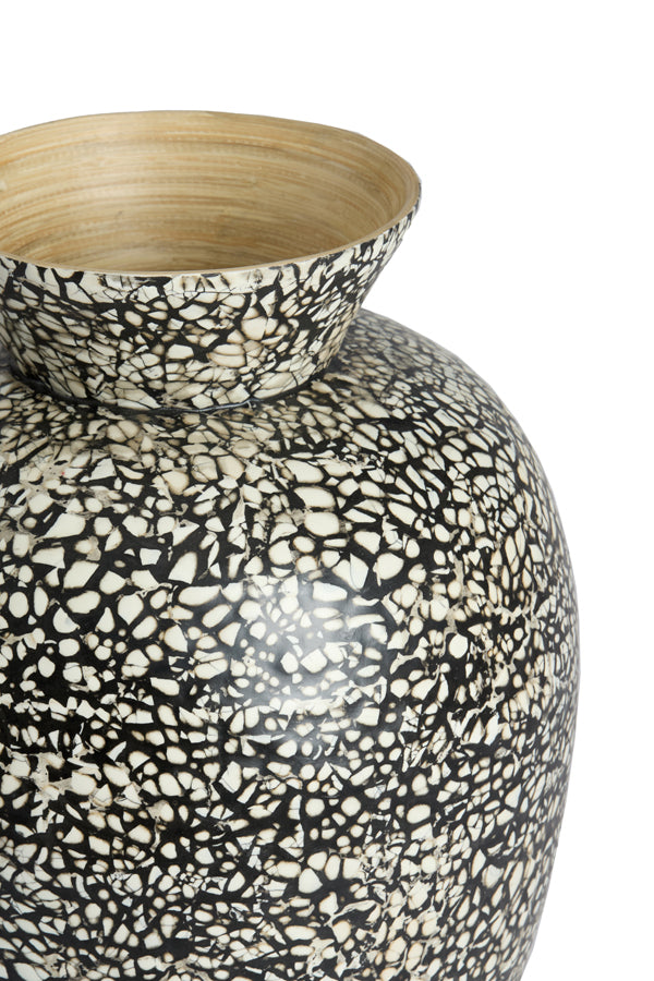 Light & Living Accessories Vase deco 27x38 cm LERA bamboo black-cream House of Isabella UK