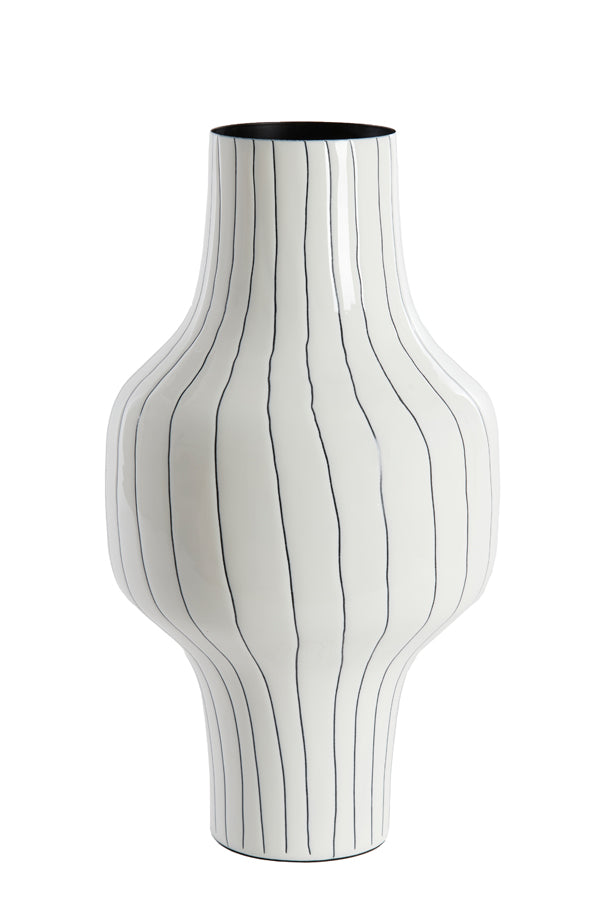 Light & Living Accessories Vase deco 27x49 cm SINDO shiny white+black House of Isabella UK