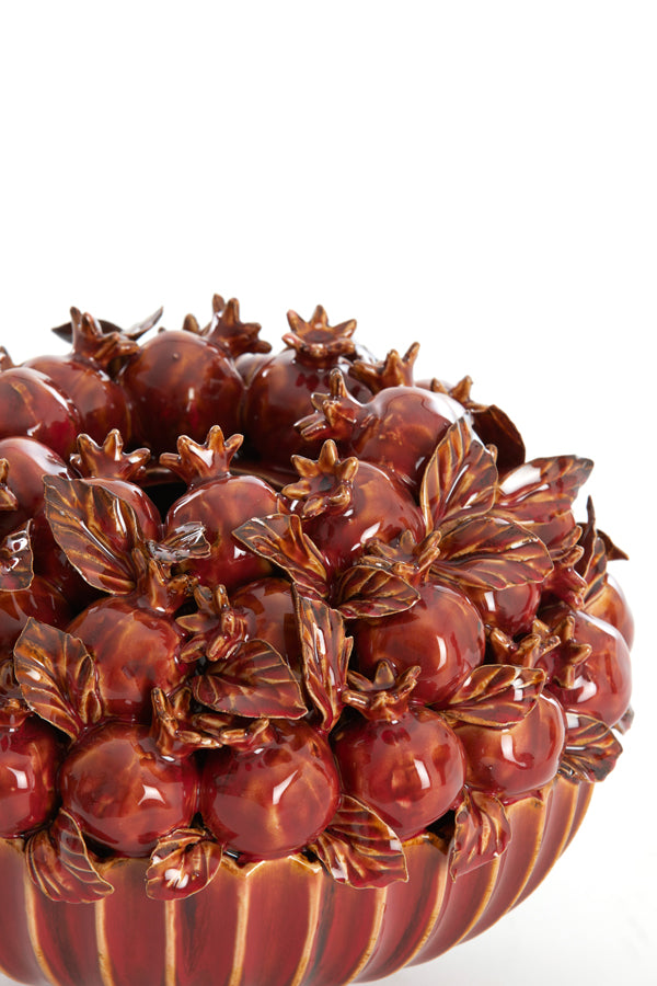 Light & Living Accessories Vase deco 28,5x23 cm POMEGRANATE ceramics burgundy House of Isabella UK