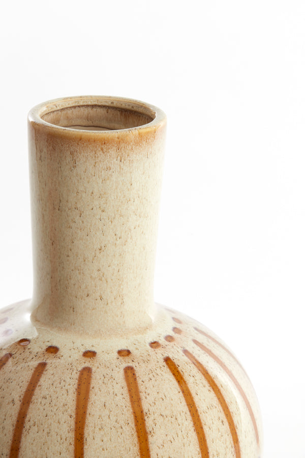 Light & Living Accessories Vase deco 28,5x42 cm ULLOA ceramics shiny cream+brown House of Isabella UK