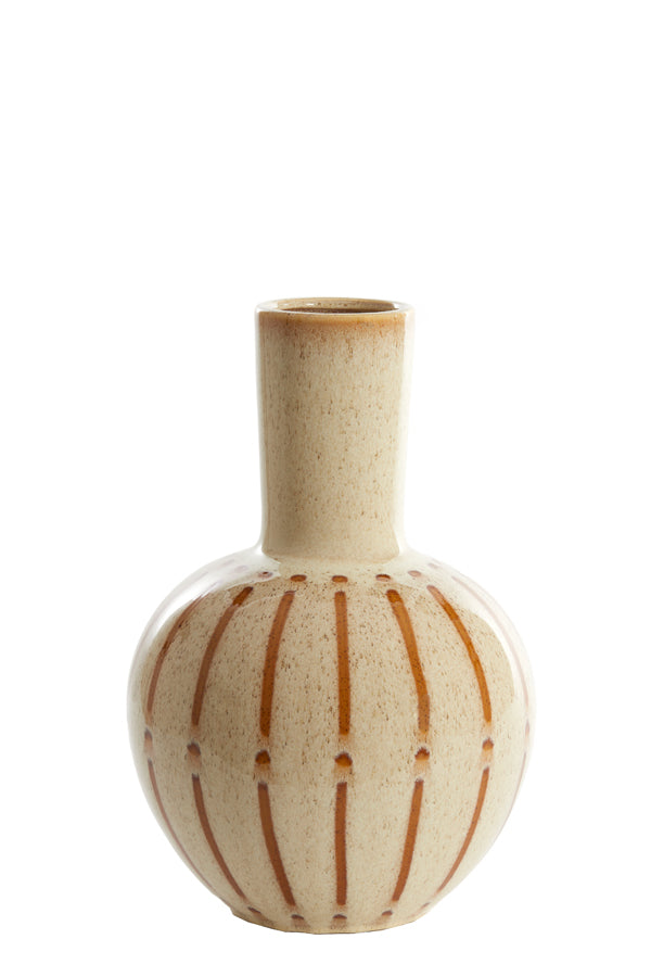 Light & Living Accessories Vase deco 28,5x42 cm ULLOA ceramics shiny cream+brown House of Isabella UK