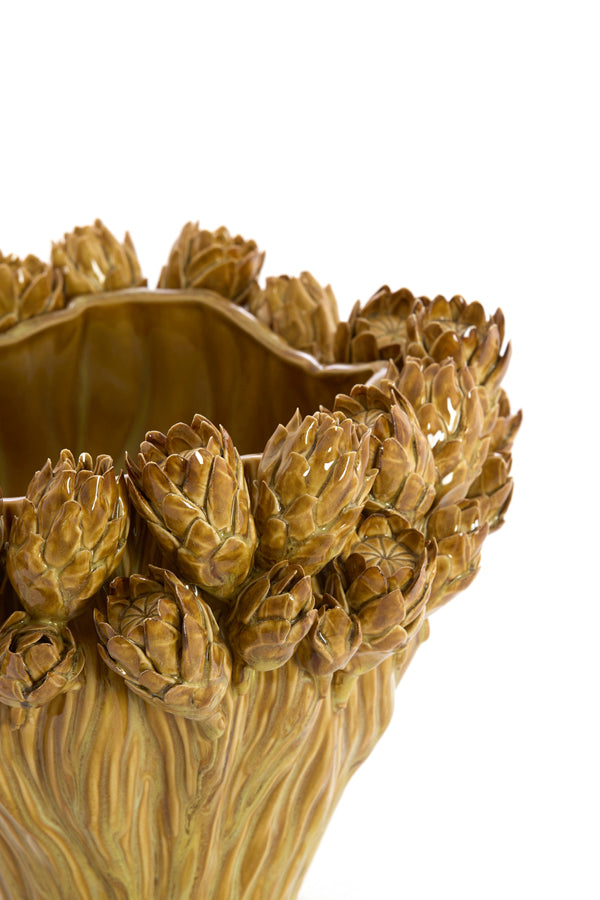 Light & Living Accessories Vase deco 28x20,5 cm FYNARA ceramics ocher yellow House of Isabella UK