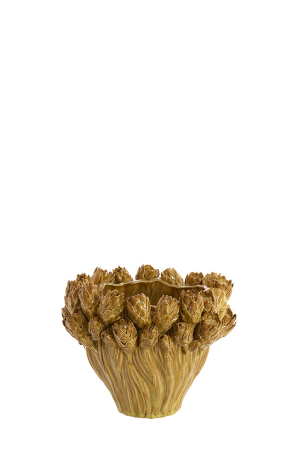 Light & Living Accessories Vase deco 28x20,5 cm FYNARA ceramics ocher yellow House of Isabella UK