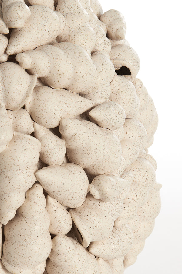 Light & Living Accessories Vase deco 28x30 cm SHELL ceramics textured cream House of Isabella UK
