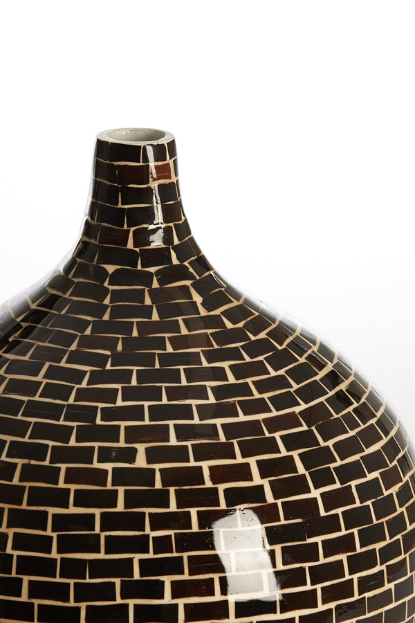 Light & Living Accessories Vase deco 28x35 cm ELORZA dark brown+natural House of Isabella UK