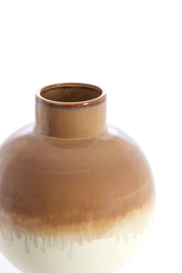 Light & Living Accessories Vase deco 28x38 cm ZELATA ceramics cream+taupe House of Isabella UK