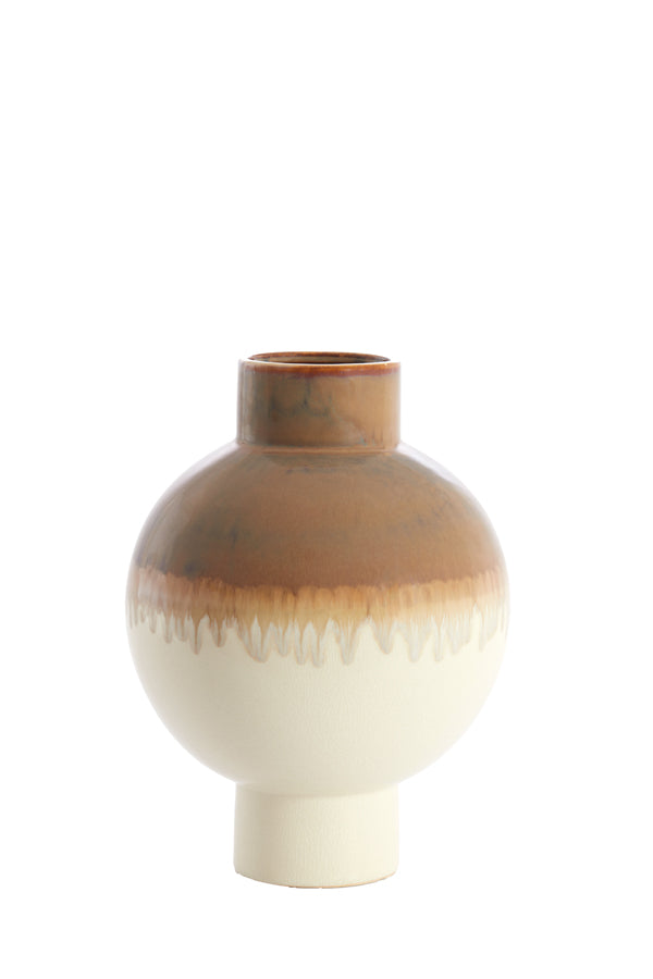 Light & Living Accessories Vase deco 28x38 cm ZELATA ceramics cream+taupe House of Isabella UK