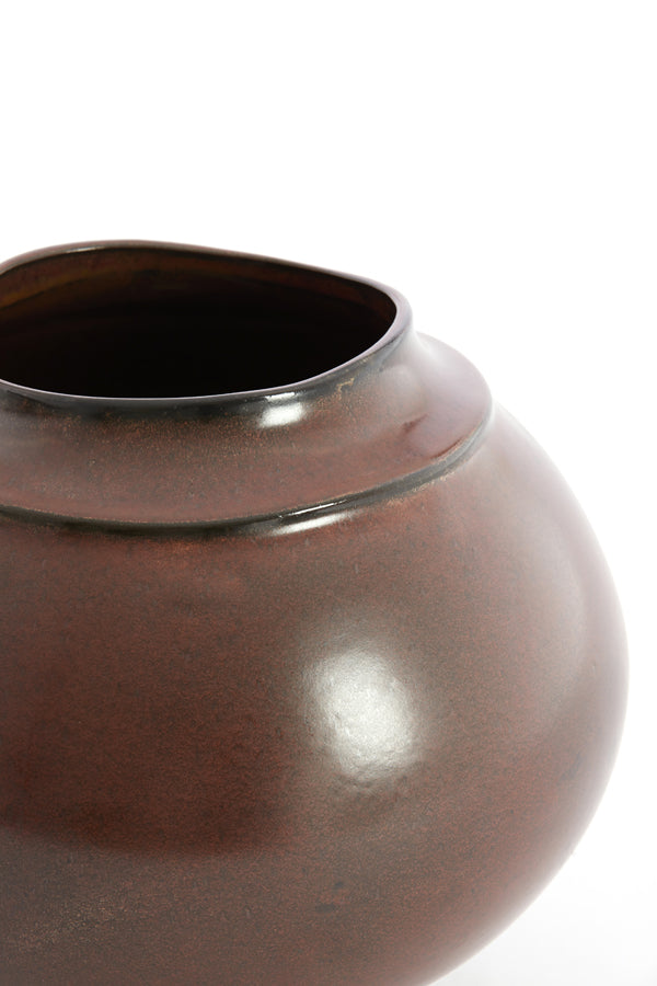 Light & Living Accessories Vase deco 29,5x25,5 cm LOREA ceramics matt dark red-brown House of Isabella UK