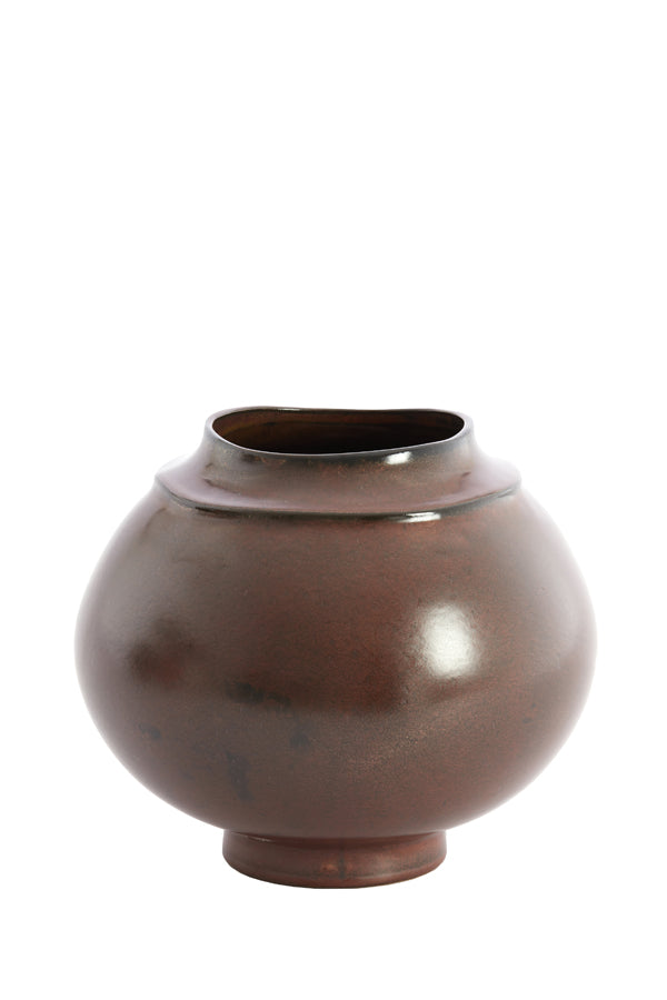 Light & Living Accessories Vase deco 29,5x25,5 cm LOREA ceramics matt dark red-brown House of Isabella UK