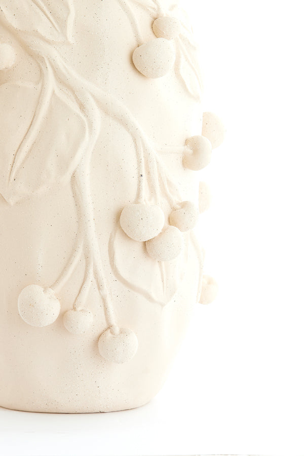 Light & Living Accessories Vase deco 30x28x45 cm CHERRY ceramics matt cream House of Isabella UK