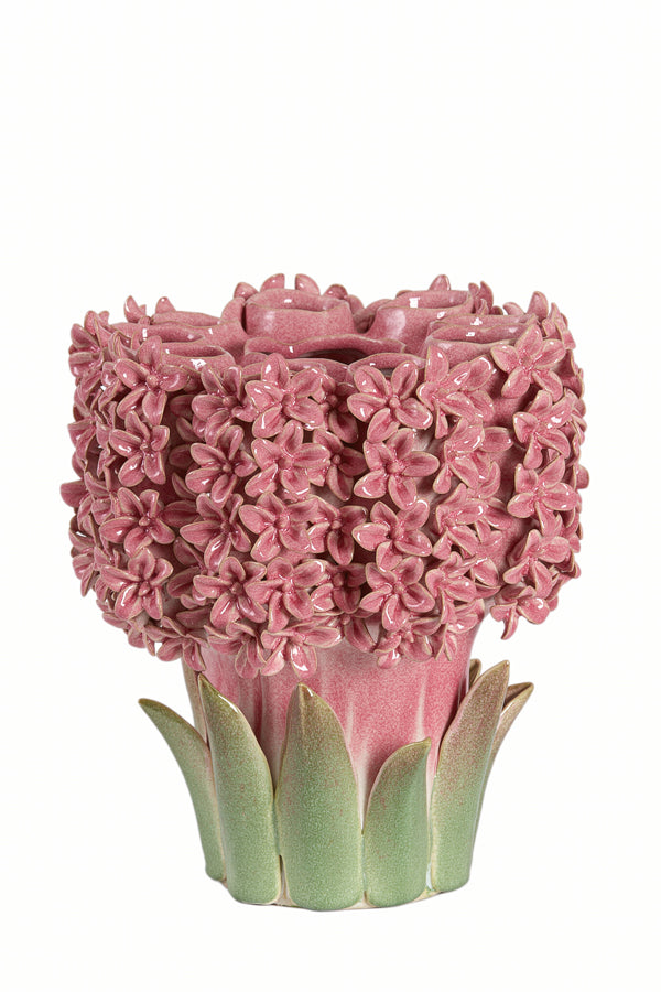 Light & Living Accessories Vase deco 30x29x32,5 cm FLOWER ceramics pink+green House of Isabella UK