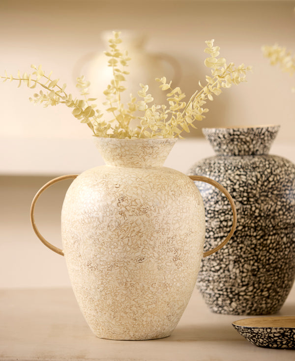 Light & Living Accessories Vase deco 30x31 cm LERI bamboo cream House of Isabella UK