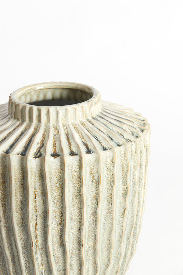 Light & Living Accessories Vase deco 30x32 cm TALEA ceramics olive green-cream House of Isabella UK