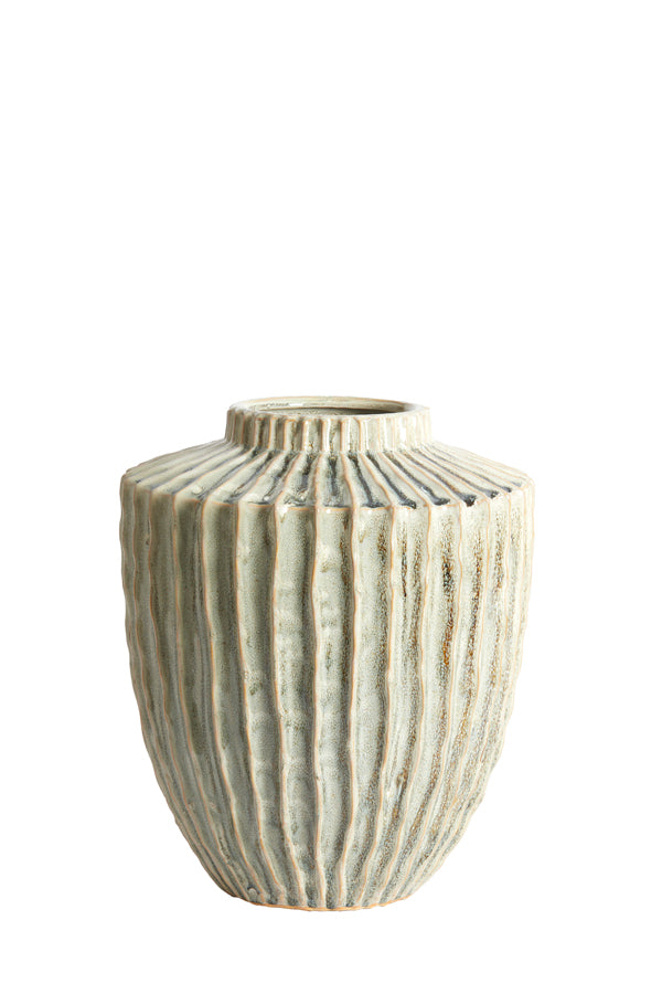 Light & Living Accessories Vase deco 30x32 cm TALEA ceramics olive green-cream House of Isabella UK