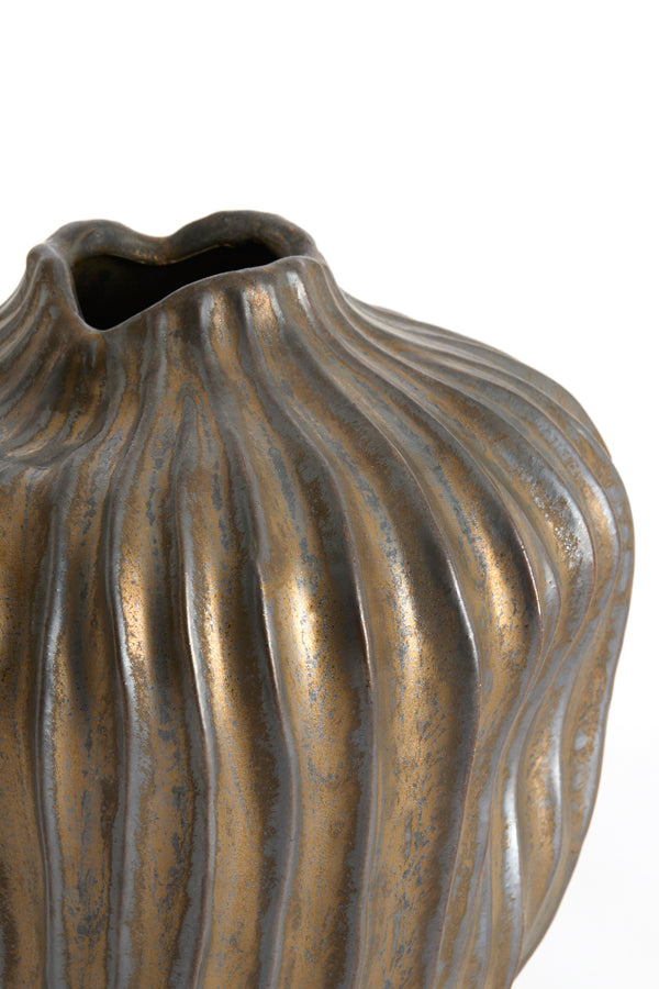 Light & Living Accessories Vase deco 30x35 cm VECHHIA ceramics antique bronze House of Isabella UK