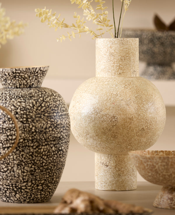 Light & Living Accessories Vase deco 30x45 cm GIRONA bamboo cream House of Isabella UK