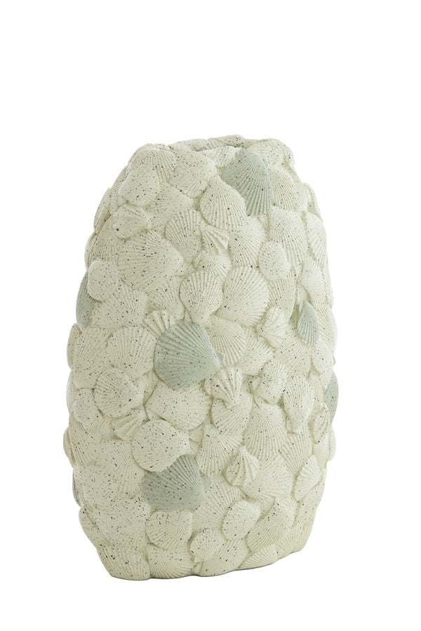 Light & Living Accessories Vase deco 31,5x19,5x40 cm SHELL cream+taupe House of Isabella UK