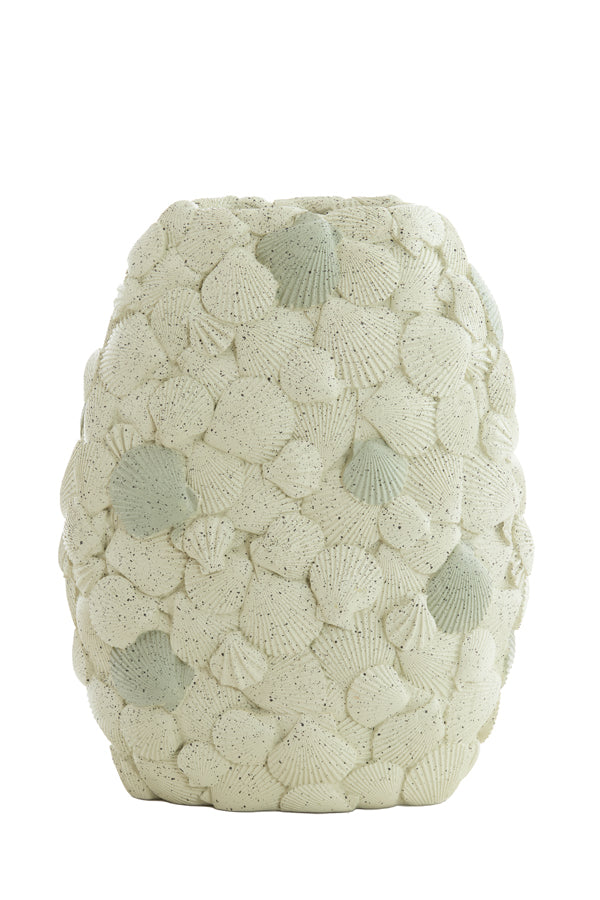 Light & Living Accessories Vase deco 31,5x19,5x40 cm SHELL cream+taupe House of Isabella UK