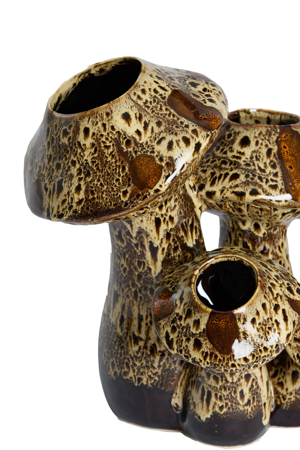 Light & Living Accessories Vase deco 31,5x20,5x27,5 cm MUSHROOM ceramics d brown+cream House of Isabella UK