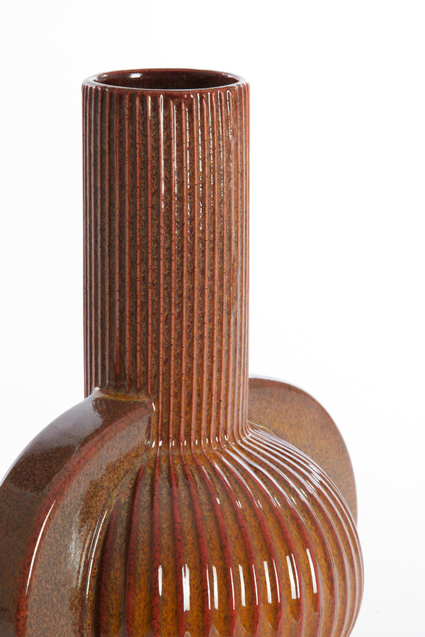 Light & Living Accessories Vase deco 31,5x21,5x38,5 cm MELNIK ceramics cognac brown House of Isabella UK