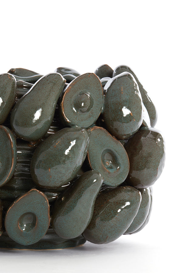Light & Living Accessories Vase deco 31,5x23 cm AVOCADO ceramics brown+green House of Isabella UK