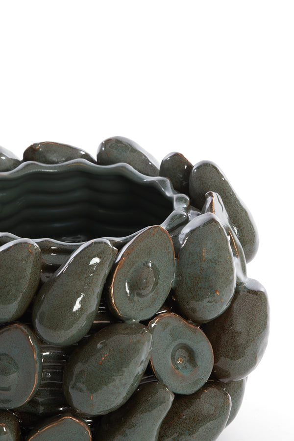 Light & Living Accessories Vase deco 31,5x23 cm AVOCADO ceramics brown+green House of Isabella UK