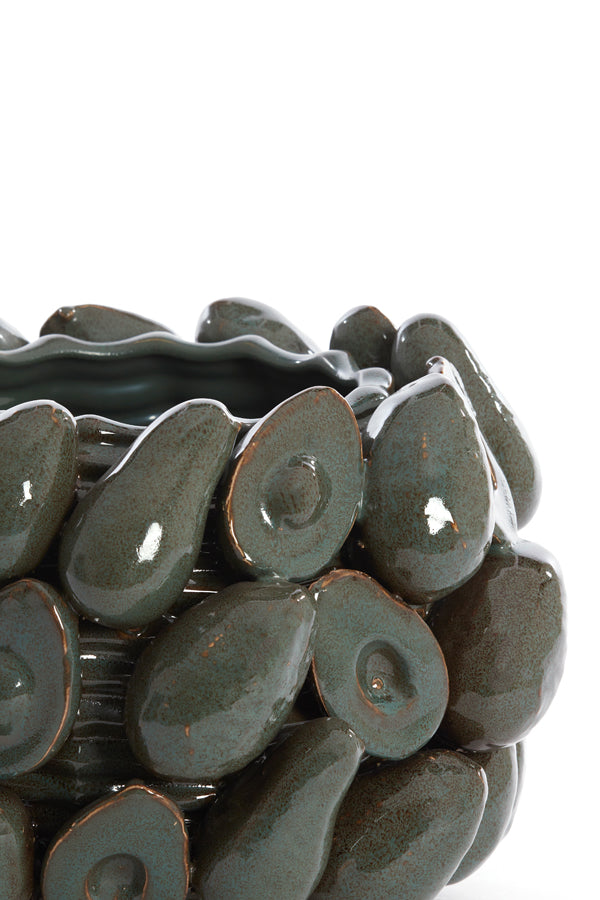 Light & Living Accessories Vase deco 31,5x23 cm AVOCADO ceramics brown+green House of Isabella UK