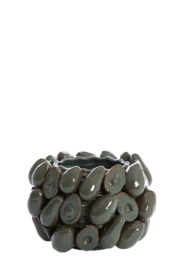 Light & Living Accessories Vase deco 31,5x23 cm AVOCADO ceramics brown+green House of Isabella UK