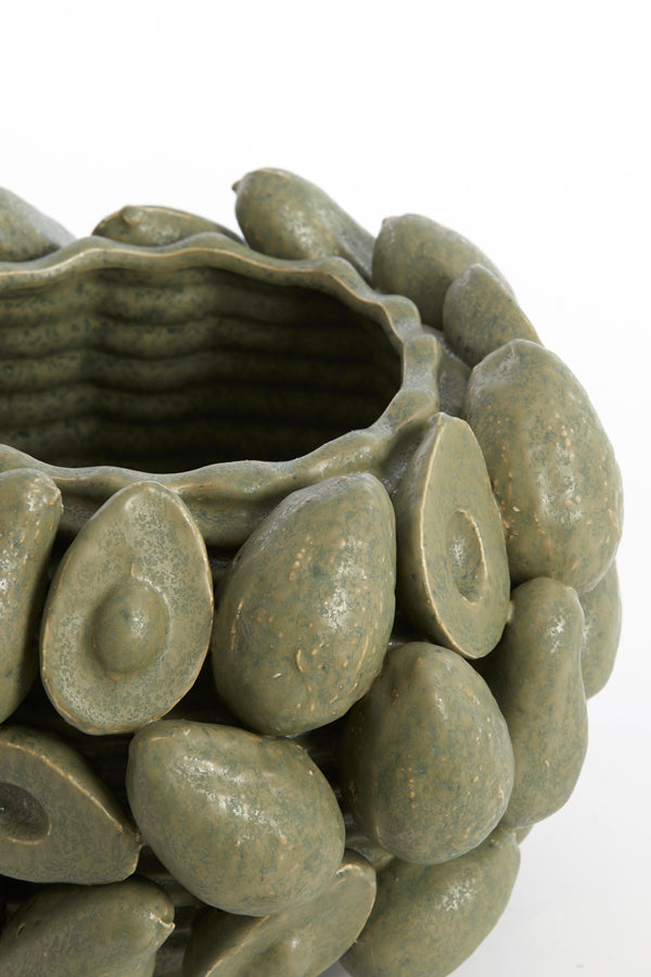 Light & Living Accessories Vase deco 31,5x23 cm AVOCADO ceramics olive green House of Isabella UK