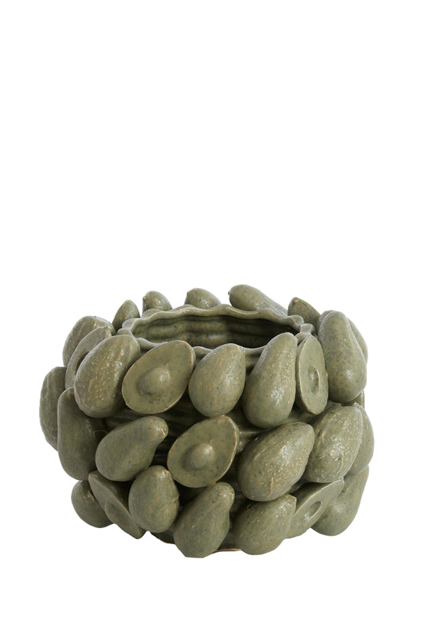 Light & Living Accessories Vase deco 31,5x23 cm AVOCADO ceramics olive green House of Isabella UK